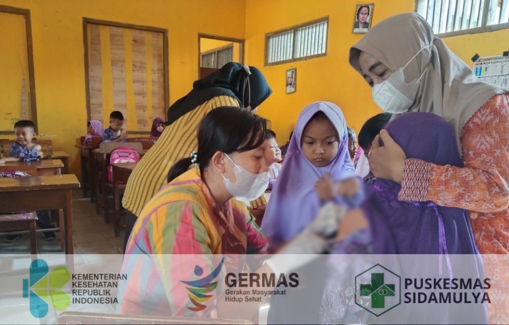KemenKes Gelar Bulan Imunisasi Anak Sekolah, Puskesmas Sidamulya Lampaui Target BIAS Tahap 1